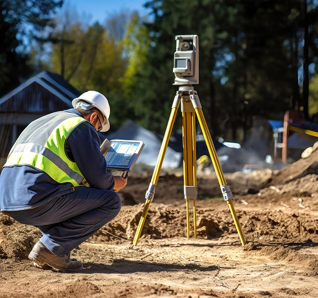 Evolution Land Surveying Crew in Burnaby Survey Crew Working in Burnaby